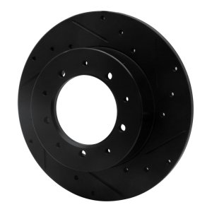 Land Rover Defender 90 Brake Rotor (1) - Rear Right - R1 Concepts - Drilled & Slotted - Black - `74-`16